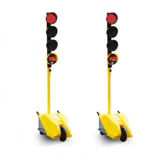  Jeu de 2 feux tricolores de chantier TEMPO - avec télécommande - TTS