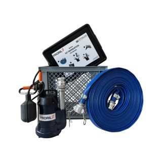  Kit anti-inondation avec pompe submersible - tuyau 16 m - caisse de transport - CPI SALINA