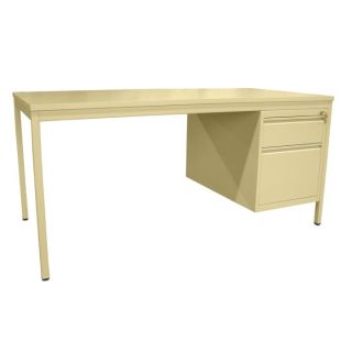  Bureau demi-ministre avec bloc de 2 tiroirs - 1 400 mm - Beige