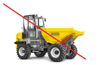 Location Dumper sur pneus avec cabine - 9T