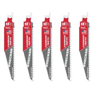  Lames scie sabre TCT Wrecker 150/6T (x5) - Milwaukee