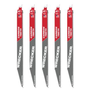  Lames scie sabre TCT Wrecker 300 mm (x5) - Milwaukee