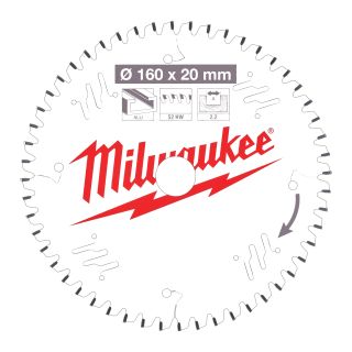  Lame scie circulaire bois 160 x 20 x 2,2/52 plate - Milwaukee