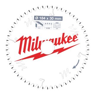  Lame scie circulaire alu 184 x 30 x 2,4/54 plate négative - Milwaukee
