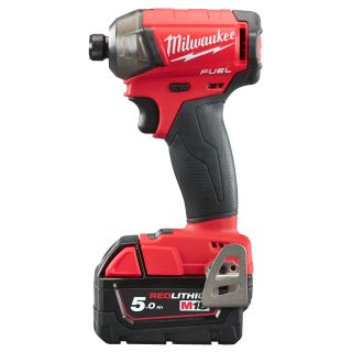  Visseuse à choc silencieuse fuel compacte Hex 1/4 fuel 18 V - Milwaukee® - 2 batteries 5 Ah