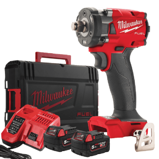  Boulonneuse à chocs ½″ Fixation O’Ring – M18 fuel 2 batteries 5 Ah – Milwaukee