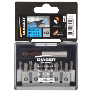  Coffret de 12 embouts torsion - Diager