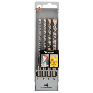  Coffret de 4 forets béton Twister - Diager