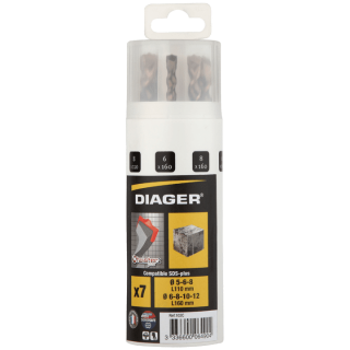  Coffret de 7 forets béton Twister - Diager