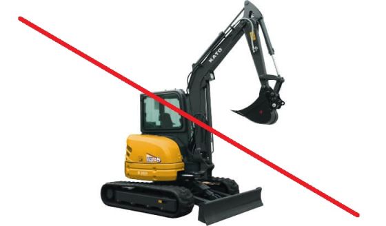 Location Mini pelle de démolition pré-équipée 5 à 6T