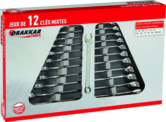  Jeu de 12 clés mixtes