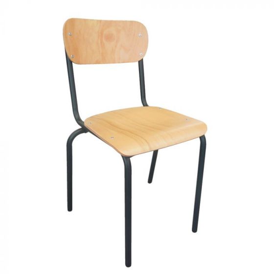  Chaise en bois pied métal couleur marron