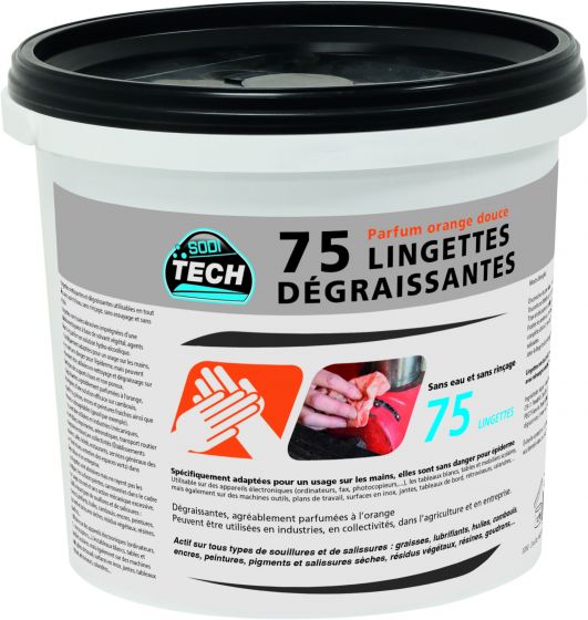  Seau 75 lingettes nettoyantes imprégnées