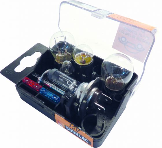  Coffret de secours 12V H1/H7 (6 ampoules + 2 fusibles)