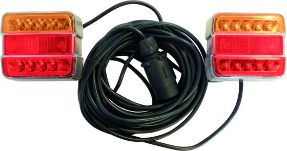  Kit de signalisation arrière LED magnétique 12V - prise 7 plots - câble 7,5 m