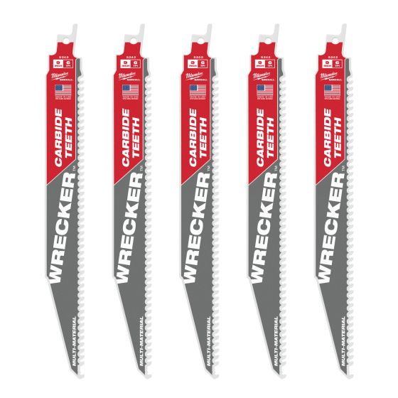 Lames scie sabre TCT Wrecker 230/6T (x5) - Milwaukee