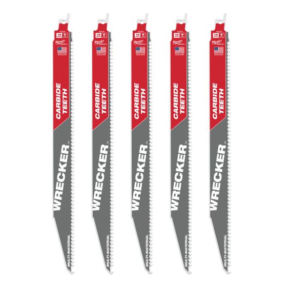  Lames scie sabre TCT Wrecker 300 mm (x5) - Milwaukee