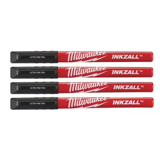  Set 4 stylos pointe ultra fine Milwaukee - noir