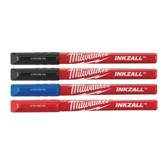  Set 4 stylos pointe ultra fine Milwaukee - couleur