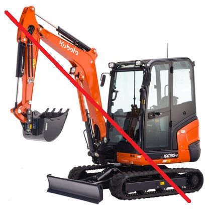 Location Mini pelle de démolition pré-équipée 3 à 3,9T