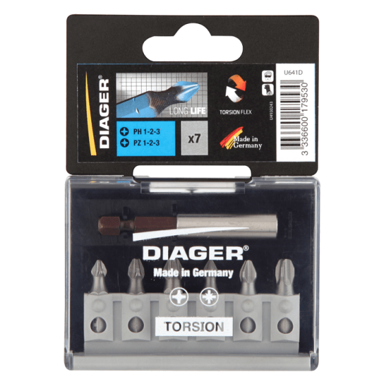  Coffret de 7 embouts torsion 25mm - Diager