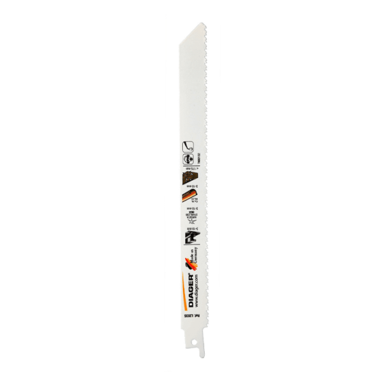  5  lames de scie sabre 150 mm alu bois avec clou - Diager